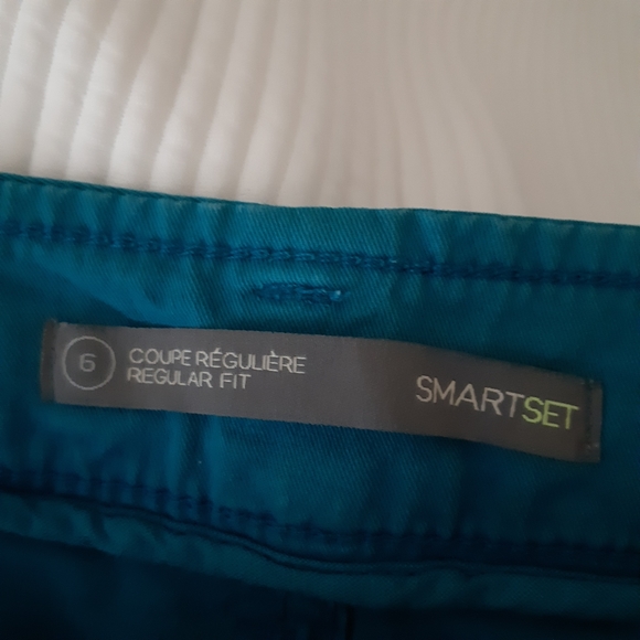Smart Set Aqua Shorts Frayed Edge - Picture 3 of 5